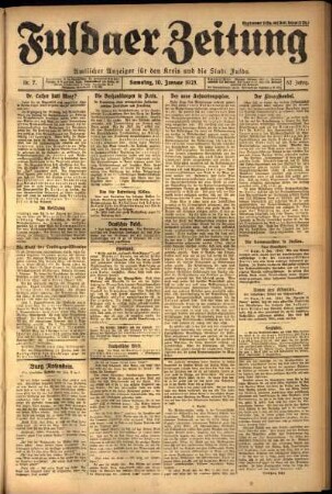 Ausgabe vom Samstag, den 10. Januar 1925.