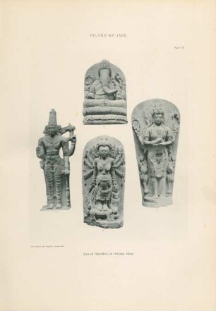 Plate VI. Island of Java. Ancient statuettes of volcanic stone