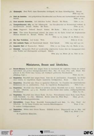 Miniaturen, Dosen und Ähnliches (Nr. 371-408)