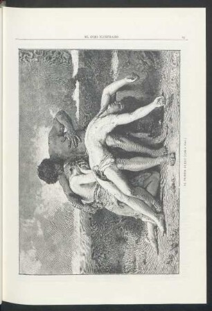 El primer duelo (Caín y Abel) - [Grabado] : [Copia del cuadro de Bourguereau.]