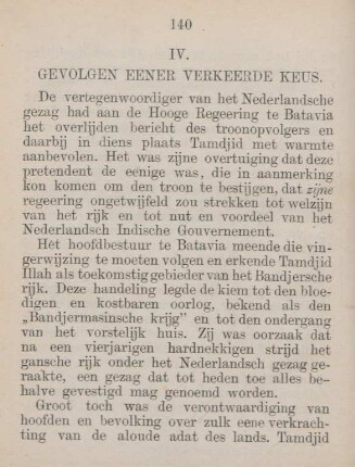IV. Gevolgen eener verkeerde keus
