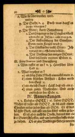 IV. Anmerckungen