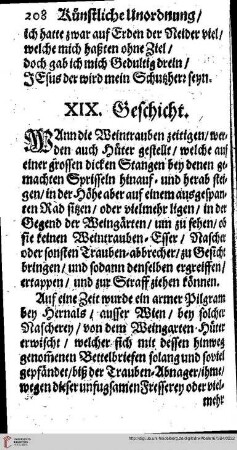 XIX. Geschicht