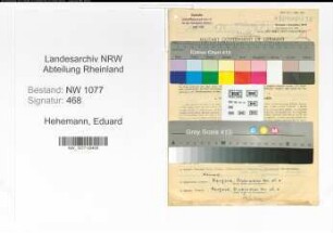 Entnazifizierung Eduard Hehemann , geb. 21.06.1914 (Polizist)