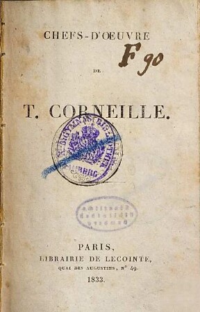 Chefs-d'oeuvre de T. Corneille