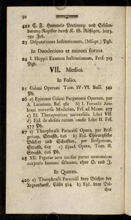 30-39, VII. Medici. - VIII. Philosophici.