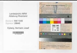Entnazifizierung Hermann Josef Eyberg , geb. 19.10.1893 (Bankvorstand)