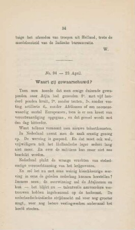 No. 94 - 23 April. Waart gij gewaarschuwd?