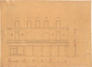 Reiffenstuel, Michael; München, Karlsplatz; Haus Meyer - Grundriss, Aufriss, Schnitt, Details