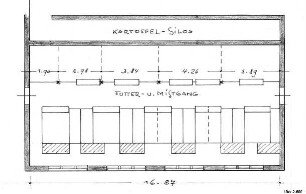 Grundriß eines Stalles mit Kartoffelsilo