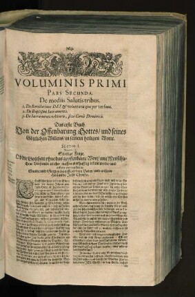 Voluminis Primi Pars Secunda. [...] Das erste Buch.