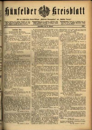 Ausgabe vom Samstag, den 13. Januar 1912.
