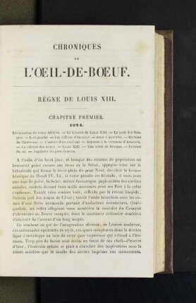 Chroniques de L'oeil-de-Boeuf. Règne de Louis XIII.
