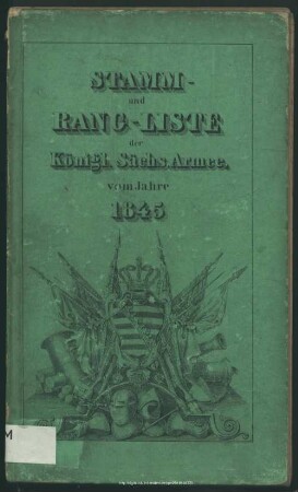 1845: Stamm- und Rang-Liste der Königl.-Sächsischen Armee
