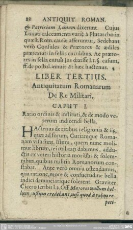 Liber Tertius. Antiquitatum Romanarum De Re Militari