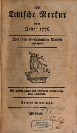 Der teutsche Merkur. 1776, 3/4