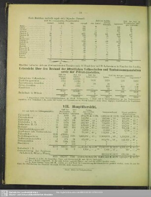 VII. Hauptübersicht