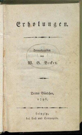 Drittes Bändchen, 1796.