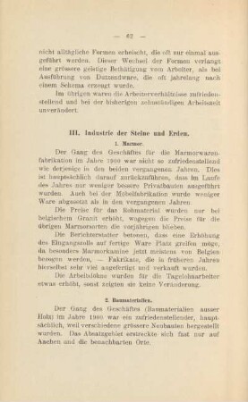 III. Industrie der Steine und Erden.