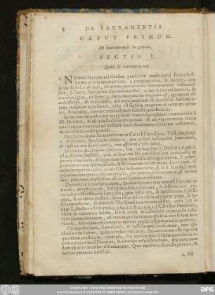 Sectio I. Quid sit Sacramentum.