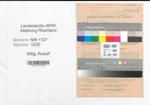 Entnazifizierung Rudolf Killig , geb. 29.05.1899 (Friseurmeister)