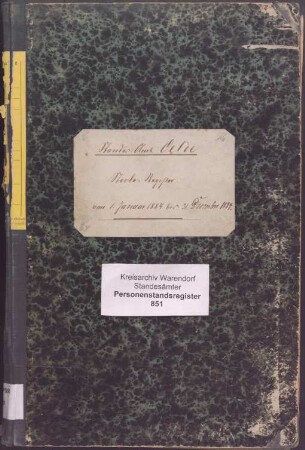 Sterberegister des Standesamtes Oelde von 1884 (Urkunden-Nr. 1-159)