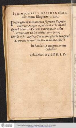 Ultimum Elogium paranti