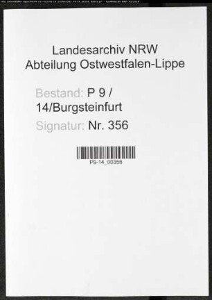 Sterberegister Standesamt Burgsteinfurt
