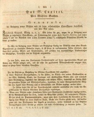 Das IV. Capitel. Von Mühlen-Sachen.