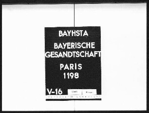 Bray, Franz Gabriel Graf von, Gesandter, Geheimer Rat, Audienzen, Urlaub, Schreiben des russischen Ministers Graf von Nesselrode, Todesschein