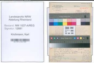 Entnazifizierung Karl Krichmann , geb. 23.11.1899 ()