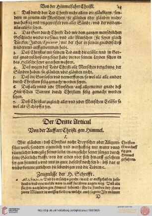 Der dritte Articul: Von der Auffahrt Christi gen Himmel