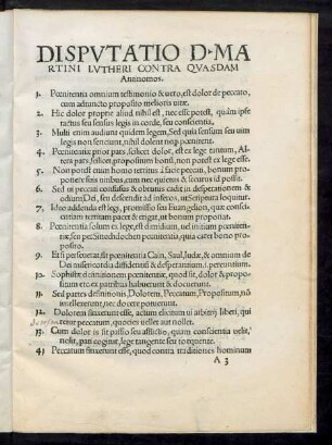 Disputatio D. Martini Lutheri Contra Quasdam Antinomos.