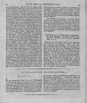 Stahmann, F.: Es giebt Ahnungen. Eine medizinische Flugschrift für Nichtärzte. Halberstadt: Vogler 1821