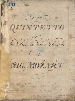 Grand quintetto per due violini, due viole e violoncell : no. 7