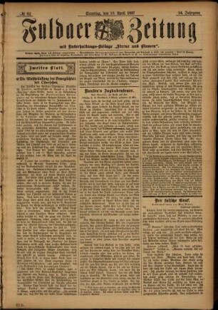 Zweite Ausgabe vom Samstag, den 10. April 1897.