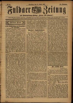 Zweite Ausgabe vom Samstag, den 10. April 1897.