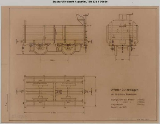 offener Güterwagen O 5t, Baujahr 1865