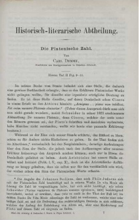 Die Platonische Zahl.