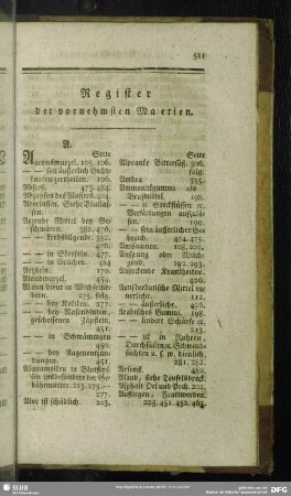 Register der vornehmsten Materien