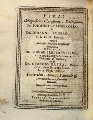 Theses hasce De Colica Passione Medicas ... propono Johannes Rheinfranck Isennacensis Tyrigeta ...