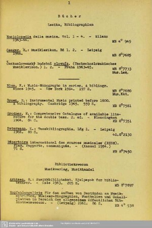 Lexika, Bibliographien