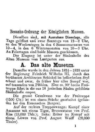 Besuchs-Ordnung der Königlichen Museen
