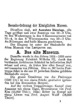 Besuchs-Ordnung der Königlichen Museen