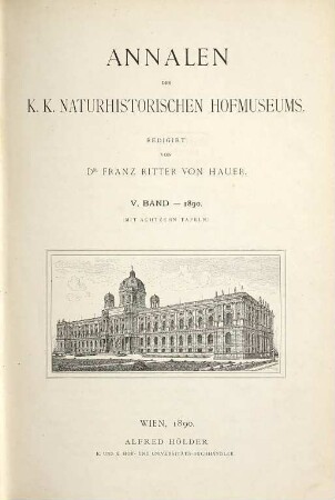 Annalen des Naturhistorischen Hofmuseums. 5. 1890