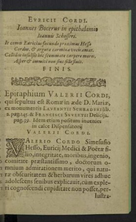 Epitaphium Valerii Cordi