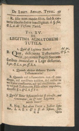 Tit. XV. Legitima Agnatorum Tutela