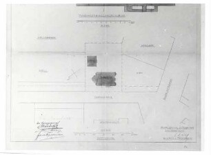 Rastatt, RA; Neue Synagoge, Lageplan (Bauplan von 1905)