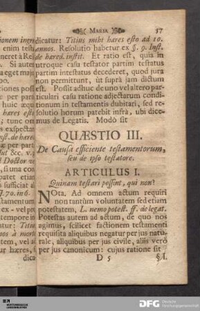 Articulus I. Quinam testari possint, qui non?