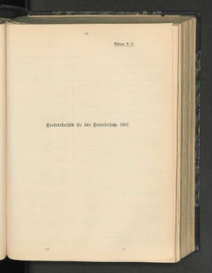 Handelsstatistik für das Kalenderjahr 1907.
